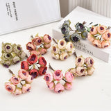3PCS Silk Tea Roses Buds for DIY Wedding Bouquet
