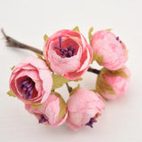 3PCS Silk Tea Roses Buds for DIY Wedding Bouquet
