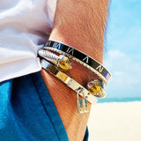 3PCS Roman Numeral Cuff Bracelets Stainless Steel Bangles Set