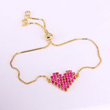 3PCS Rose CZ Bracelets & Bangles Charm Zirconia Copper Chain Women Jewelry