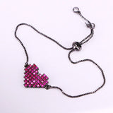 3PCS Rose CZ Bracelets & Bangles Charm Zirconia Copper Chain Women Jewelry