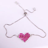 3PCS Rose CZ Bracelets & Bangles Charm Zirconia Copper Chain Women Jewelry