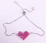 3PCS Rose CZ Bracelets & Bangles Charm Zirconia Copper Chain Women Jewelry