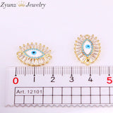 3PCS Eye Shell CZ Micro Pave Bracelets Copper Chain Women Jewelry