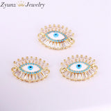 3PCS Eye Shell CZ Micro Pave Bracelets Copper Chain Women Jewelry