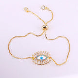 3PCS Eye Shell CZ Micro Pave Bracelets Copper Chain Women Jewelry