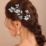 3PCS Leaf Hair Pins for Women Bride Headpiece Headdress