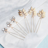 3PCS Leaf Hair Pins for Women Bride Headpiece Headdress