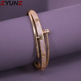3PCS Classic Woman Bangles Top Cubic Zircon Jewelry Bangle For Women