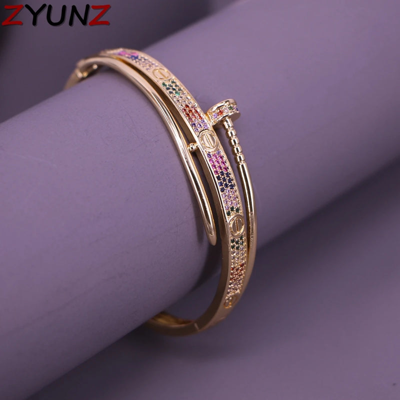 3PCS Classic Woman Bangles Top Cubic Zircon Jewelry Bangle For Women