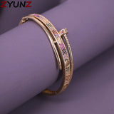 3PCS Classic Woman Bangles Top Cubic Zircon Jewelry Bangle For Women
