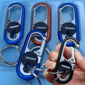 3PCS Stainless Steel Carabiner Keychain Hook Double Ring Fishing Key Ring