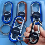 3PCS Stainless Steel Carabiner Keychain Hook Double Ring Fishing Key Ring