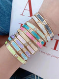 Colorful Enamel Copper Bangle Bracelet Women Party Gift