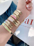 Colorful Enamel Copper Bangle Bracelet Women Party Gift