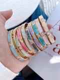 Colorful Enamel Copper Bangle Bracelet Women Party Gift