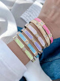 Colorful Enamel Copper Bangle Bracelet Women Party Gift