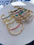 Colorful Enamel Copper Bangle Bracelet Women Party Gift
