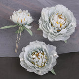 3PCS Flower Hair Clips Chinese Hanfu Headpiece Pearl U-shaped Hairpins