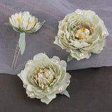 3PCS Flower Hair Clips Chinese Hanfu Headpiece Pearl U-shaped Hairpins
