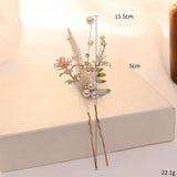 3PCS Bride Flower Hairpin Pearl U-shaped Hair Clips Wedding Accessories