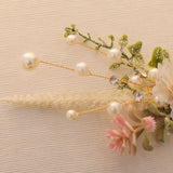 3PCS Bride Flower Hairpin Pearl U-shaped Hair Clips Wedding Accessories