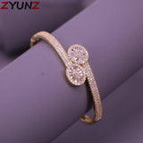 Geometric Rainbow Crystal Bangle CZ Bracelets For Women Wedding Jewelry