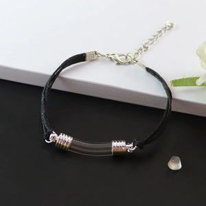 Glass Vial Pendant Bracelet Name on Rice Jewelry