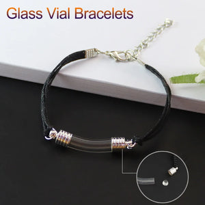 Glass Vial Pendant Bracelet Name on Rice Jewelry