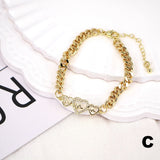 3PCS Crystal Zircon Smiley Face Heart Bracelet Set