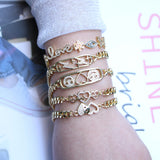 3PCS Crystal Zircon Smiley Face Heart Bracelet Set