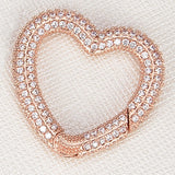 3PCS Colorful Zircon Heart Carabiner Lobster Clasps for DIY Jewelry Making