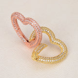 3PCS Colorful Zircon Heart Carabiner Lobster Clasps for DIY Jewelry Making
