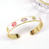 3PCS Enamel Lucky Eye Bangle Bracelet For Women