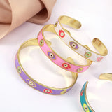 3PCS Enamel Lucky Eye Bangle Bracelet For Women