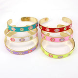 3PCS Enamel Lucky Eye Bangle Bracelet For Women