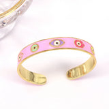3PCS Enamel Lucky Eye Bangle Bracelet For Women