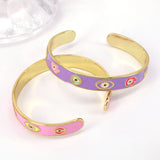 3PCS Enamel Lucky Eye Bangle Bracelet For Women