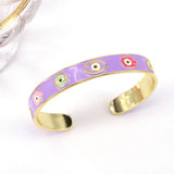 3PCS Enamel Lucky Eye Bangle Bracelet For Women