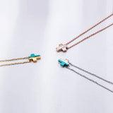 3PCS Cross Pendant 316L Stainless Steel Stone Necklace Chain Pendant Necklaces