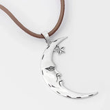 3PCS Tibetan Silver Moon Charm With Star Big Star Pendants