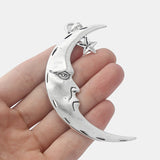 3PCS Tibetan Silver Moon Charm With Star Big Star Pendants