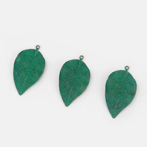 3PCS Vintage Bronze Leaf Charms Pendants Necklace Jewelry Findings