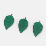 3PCS Vintage Bronze Leaf Charms Pendants Necklace Jewelry Findings