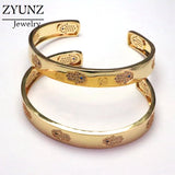 Lucky Eye Open Cuff Bracelet Bangle Micro Pave Fatima Hamsa Hand Bangle