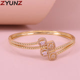 3PCS CZ Geometric Bracelet Wedding Bangle Female Gift