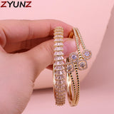 3PCS CZ Geometric Bracelet Wedding Bangle Female Gift