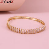 3PCS CZ Geometric Bracelet Wedding Bangle Female Gift