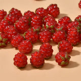 3PCS Mini Red Strawberry Raspberry Loose Bead for Jewelry Making