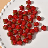 3PCS Mini Red Strawberry Raspberry Loose Bead for Jewelry Making